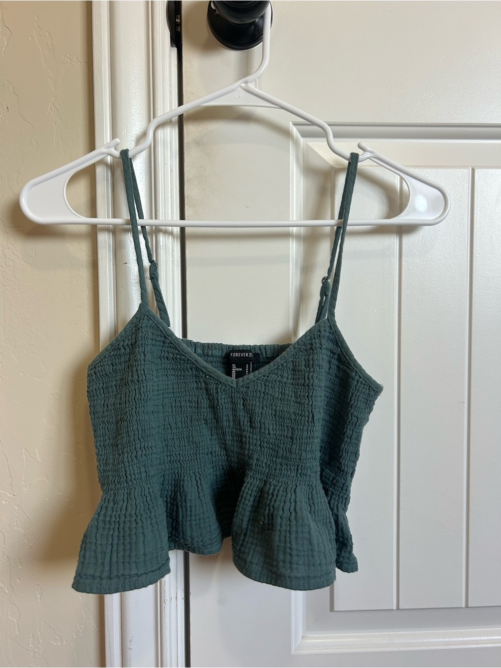 Forever 21 Textured Peplum Cami in Deep Teal